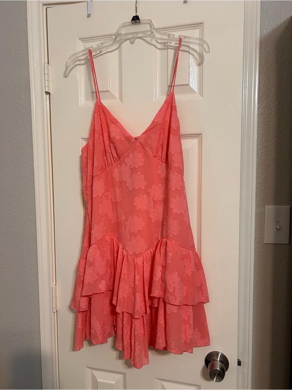 wild fable Coral Pink Floral Lace Mini Dress
